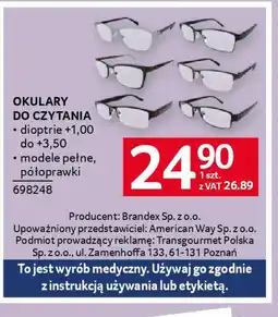 Selgros Okulary do czytania oferta