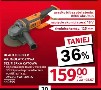 Selgros Black+Decker Akumulatorowa Szlifierka kątowa oferta