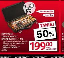 Selgros NEO Tools Zestaw kluczy nasadowych 1/4 1/2 oferta