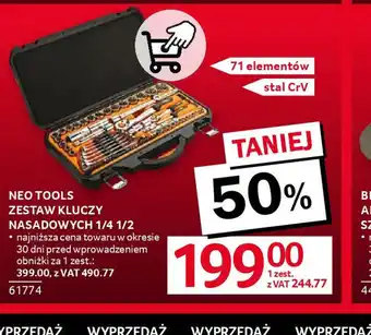 Selgros NEO Tools Zestaw kluczy nasadowych 1/4 1/2 oferta