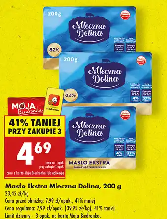 Biedronka Masło Ekstra Mleczna Dolina 200g oferta