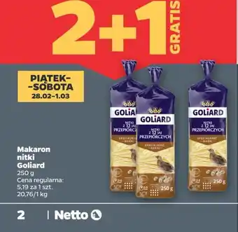 Netto Makaron nitki 12 jaj przepiórczych Goliard oferta