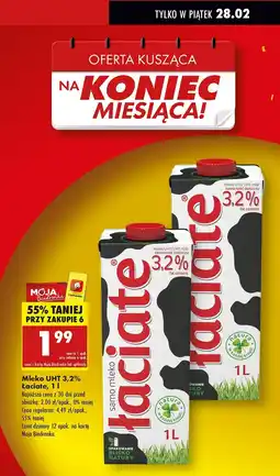 Biedronka Mleko 3.2% Łaciate oferta