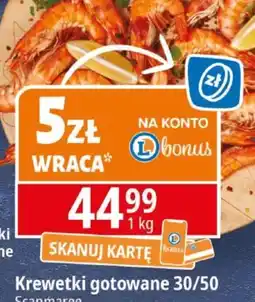 E.Leclerc Krewetki gotowane 30/50 Scapmaree oferta