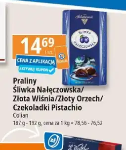 E.Leclerc Praliny Sliwka Nałęczowska/Złota Wiśnia/Złoty Orzech/Czekoladki Pistachio Celian oferta