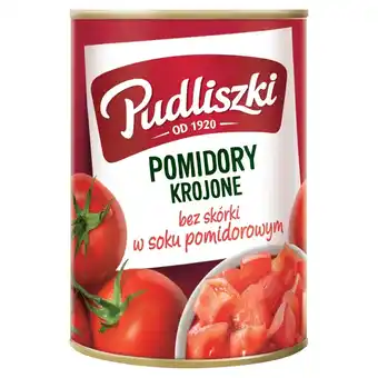 Topaz Pudliszki Pomidory krojone bez skórki w soku pomidorowym 400 g oferta