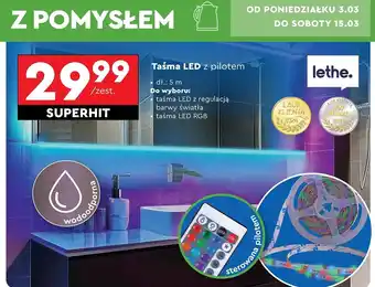 Biedronka Taśma led 5m z pilotem Lethe oferta