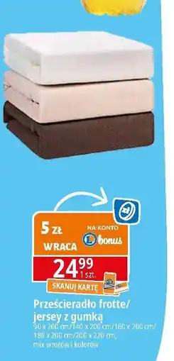 E.Leclerc Prześcieradło jersey z gumką 90 x 200 cm oferta