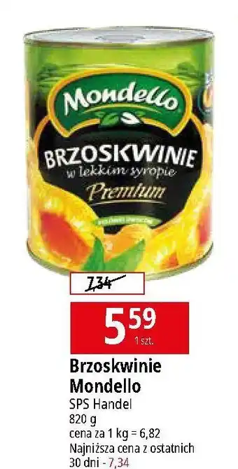 E.Leclerc Brzoskwinie w lekkim syropie połówki Mondello oferta