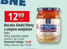 E.Leclerc Beczka śledzi filety z suszonymi pomidorami Seko oferta