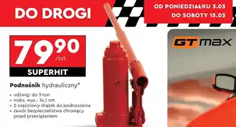 Biedronka Podnośnik hydrauliczny 3t Gt Max oferta