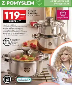 Biedronka Komplet garnków z pokrywami 18 cm + 20 22 Mg Home oferta