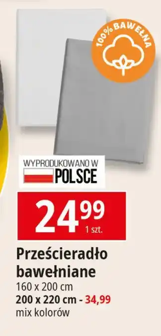 E.Leclerc Prześcieradło bawełniane z gumka 200 x 220 cm oferta