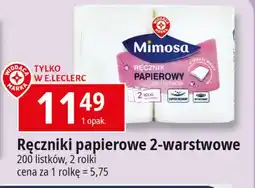 E.Leclerc Ręcznik papierowy 200 listków 2 warstwy Wiodąca Marka Mimosa oferta