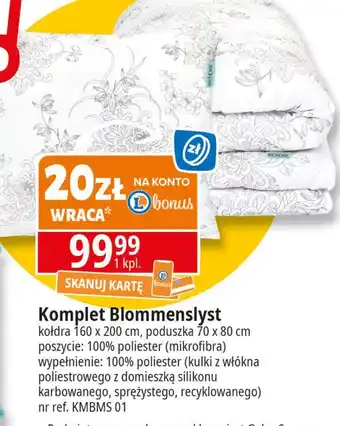 E.Leclerc Komplet pościeli blommenslyst kołdra 160 x 200 cm + poduszka 70 80 Wendre oferta