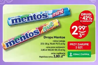 Żabka Dropsy mint Mentos classic oferta