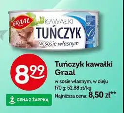 Żabka Tuńczyk kawałki w sosie własnym Graal oferta