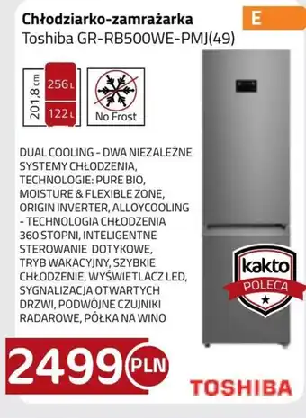 Kakto Chłodziarko zamrażarka Toshiba oferta