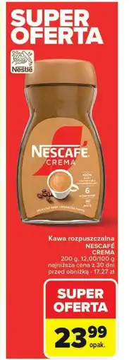 Carrefour Market NESCAFÉ Crema Kawa rozpuszczalna 200 g oferta
