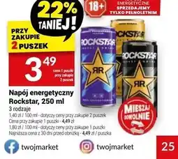 Twój Market Rockstar Original Gazowany napój energetyzujący 250 ml oferta