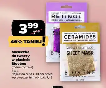 Netto Maseczka do twarzy w płachcie Biovène oferta