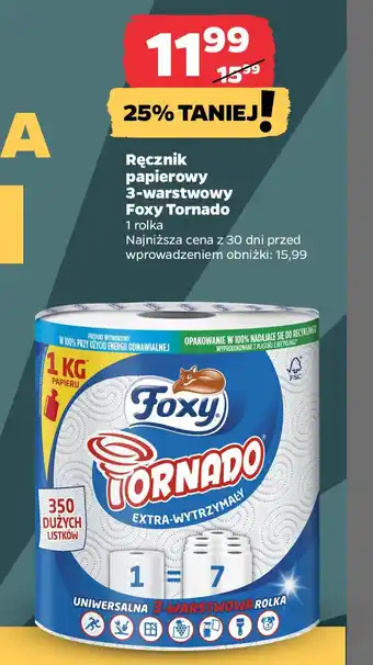 Netto Ręcznik papierowy 3-warstwowy Foxy Tornado oferta