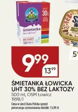 Chata Polska Śmietanka łowicka uht 30% bez laktozy osm łowicz oferta