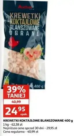 Auchan Krewetki gotowane obrane z ogonkiem Auchan oferta