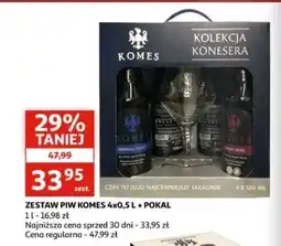 Auchan Piwo + pokal Komes Potrójny Złoty Podwójny Ciemny Porter Bałtycki Poczwórny Bursztynowy oferta