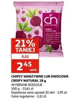 Auchan Chipsy jabłkowe o smaku owoców leśnych Crispy Natural oferta