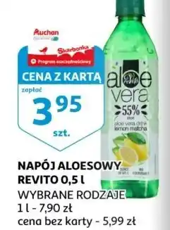 Auchan Napój aloesowy cytryna Revito Aloe Vera oferta