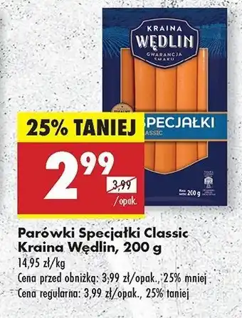 Biedronka Parówki specjałki Kraina wędlin oferta