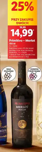 Lidl Wino wytrawne Primera Piedra Merlot oferta