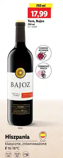 Lidl Wino wytrawne Bajoz Toro oferta