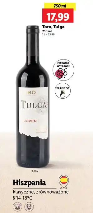 Lidl Wino Tulga Toro Joven oferta