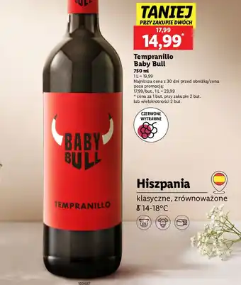 Lidl Wino Baby Bull Tempranillo oferta