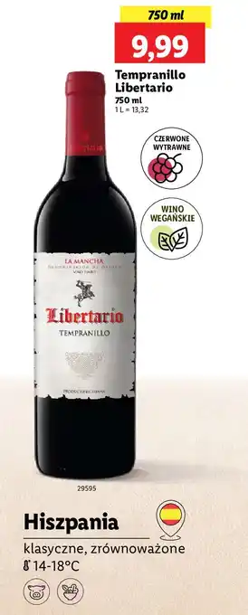 Lidl Wino Libertario Tempranillo oferta