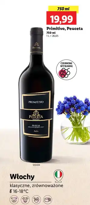 Lidl Wino Peuceta Primitivo Puglia oferta