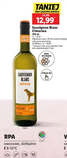 Lidl Wino Sauvignon Blanc South Africa oferta