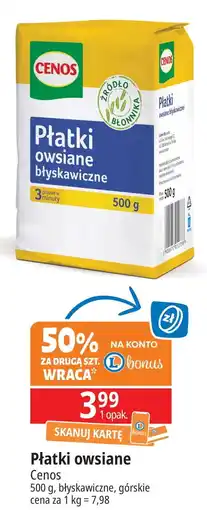 E.Leclerc Płatki owsiane górskie Cenos oferta