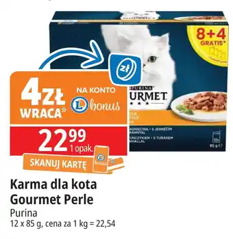 E.Leclerc Karma dla kota fileciki w sosie z indykiem + tuńczykiem kaczką jagnięciną Purina Gourmet Perle oferta