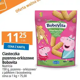 E.Leclerc Ciasteczka pszenno-orkiszowe z jabłkiem i brzoskwinią peppa Bobovita oferta