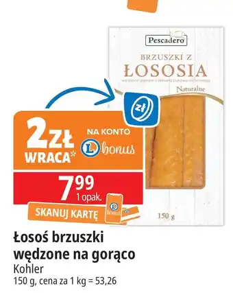 E.Leclerc Łosoś brzuszki wędzone na gorąco Pescadero oferta