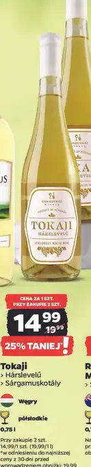 Netto Wino Tokajicum Sargamuskotaly oferta