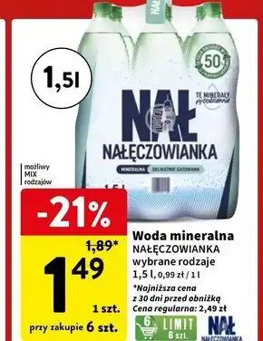 Intermarche Woda mineralna Nałęczowianka oferta