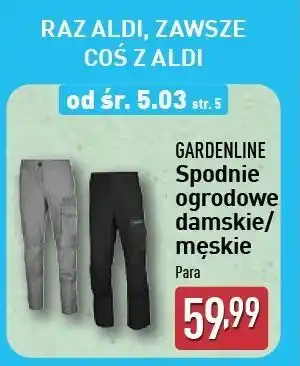 ALDI Spodnie ogrodowe męskie m-xl Gardenline oferta