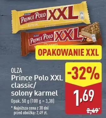 ALDI Wafelek solony karmel Prince Polo Xxl oferta