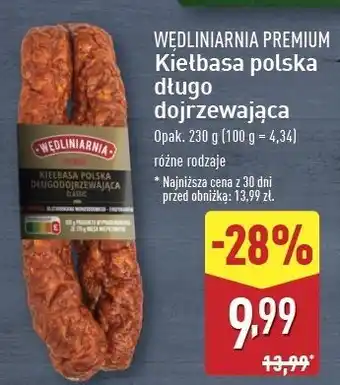 ALDI Kiełbasa polska długodojrzewająca Wędliniarnia Premium oferta