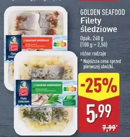 ALDI Filety śledźiowe z czosnkiem niedźwiedzim Golden Seafood oferta