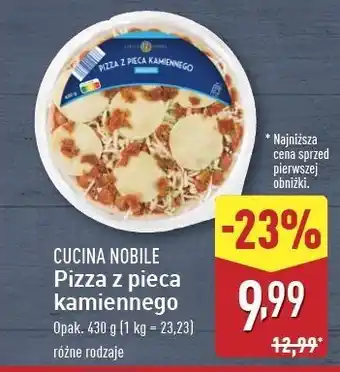 ALDI Pizza z pieca kamiennego mozzarella Cucina Nobile oferta